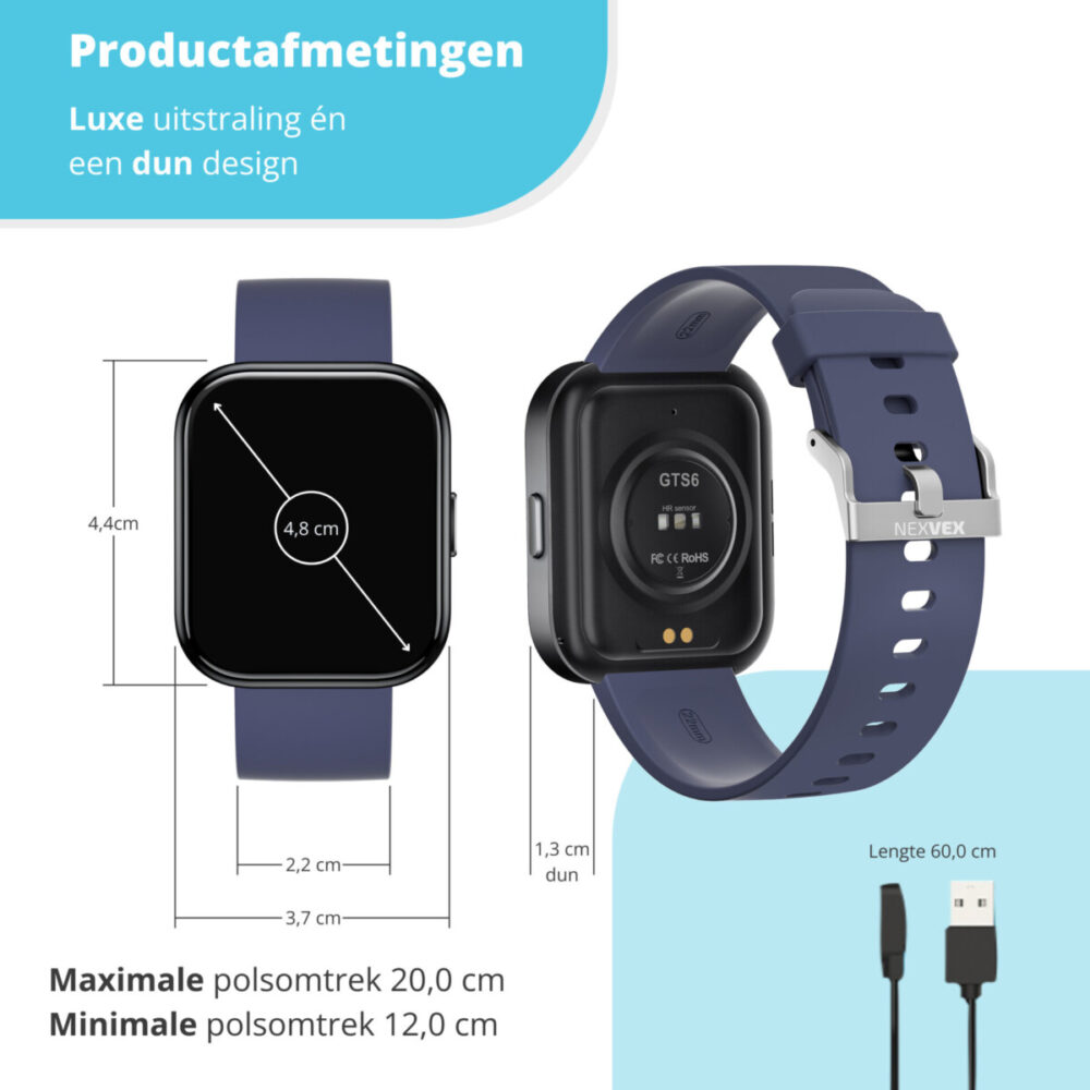 Nexvex Elite Smartwatch Blauw