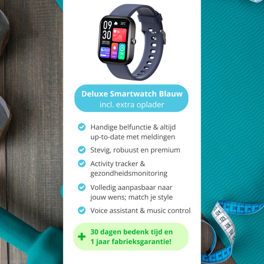 Nexvex Deluxe Smartwatch Blauw