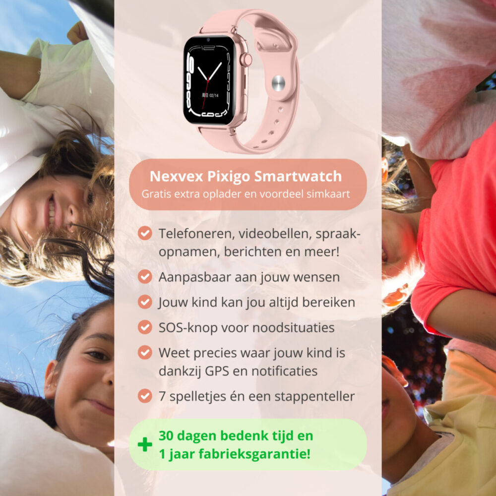 Nexvex Pixigo Kinder Smartwatch Roze