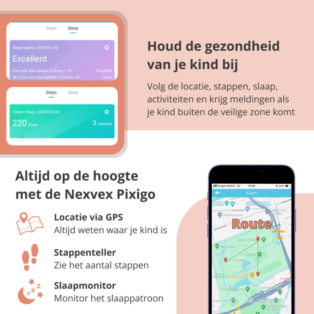 Nexvex Pixigo Kinder Smartwatch Roze