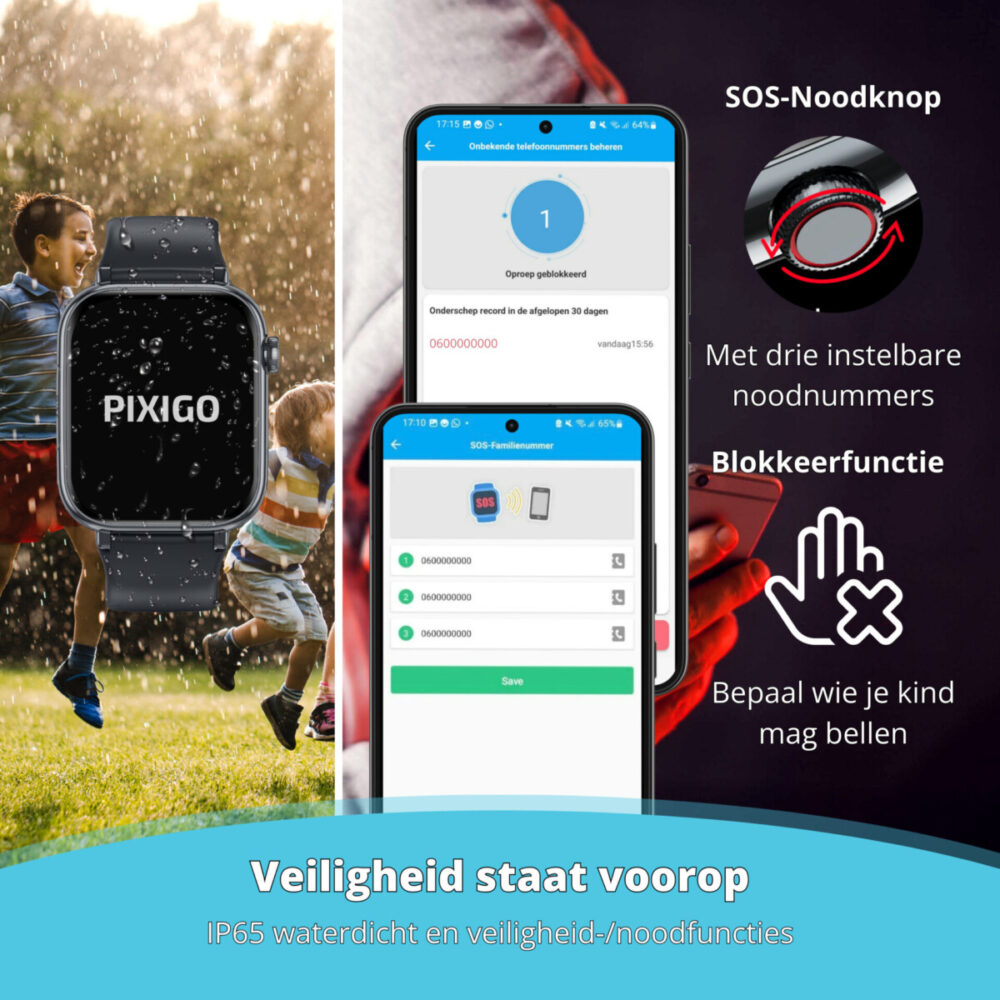 Nexvex Pixigo Kinder Smartwatch Zwart